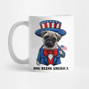 Pug Dog Bless America Mug